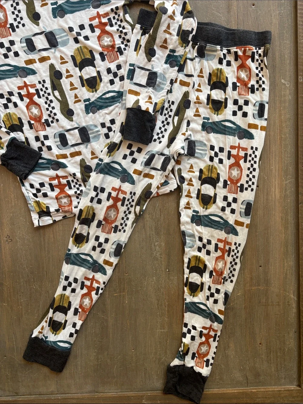 Little Sleepies racing car two-piece pajama set